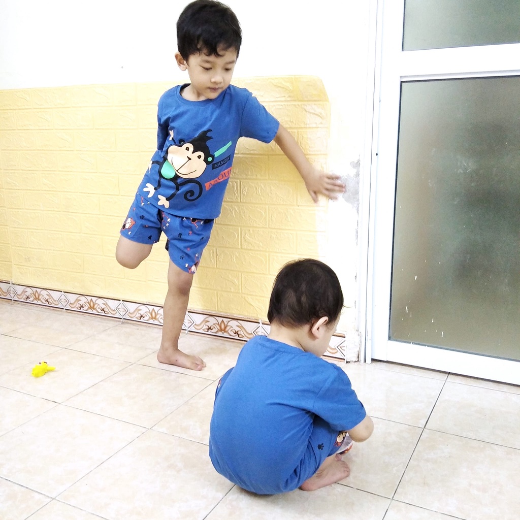 (Hàng Việt Nam mới về) [SALE SỐC] Set 2 bộ Khỉ cho bé chất cotton 4 chiều mềm mại size 9-22kg (MB.QV046)