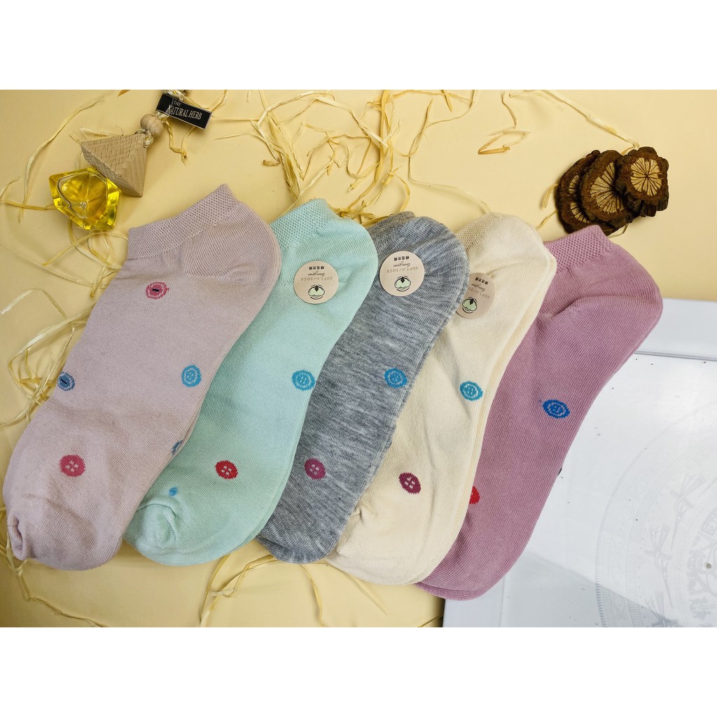 Tất Nữ Cổ Thấp Hoạ Tiết Cả Tất, Hình Sticker Trẻ Trung Màu Cực Đẹp