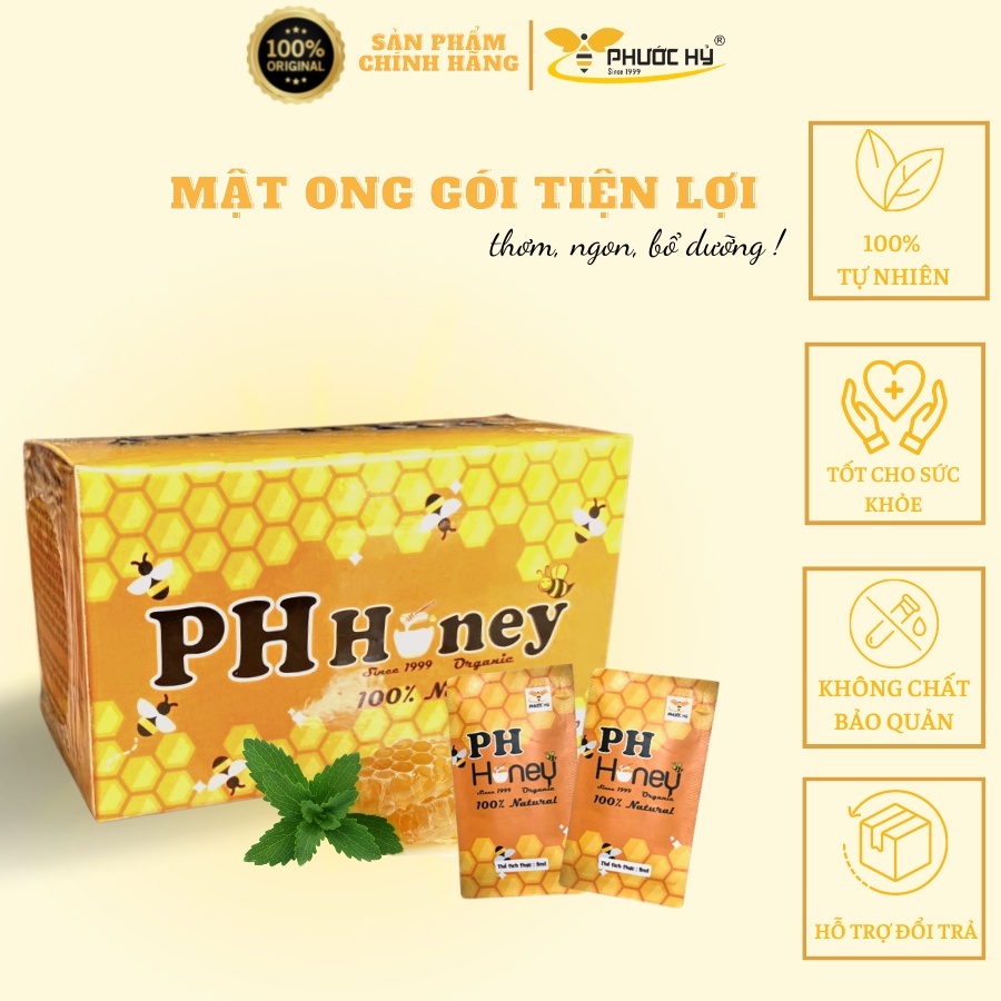 set 2 hộp mật ong gói tiện lợi 10 gói/hộp