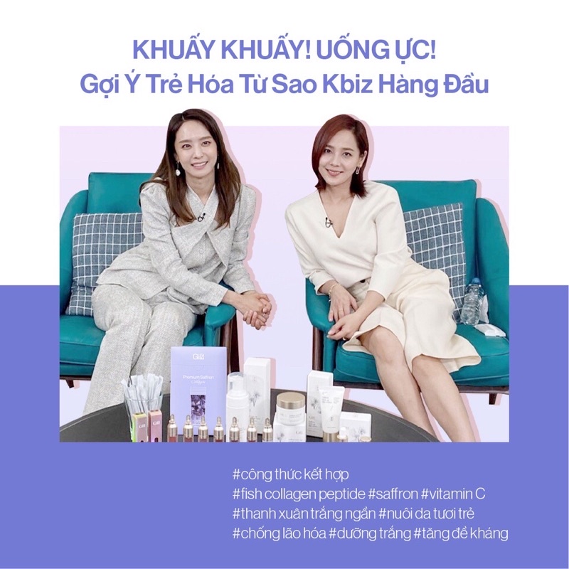 Combo 2 Hộp bột uống Collagen Cao Cấp Kết Hợp Saffron- Gilaa Premium Saffron Collagen(60 gói x 2 Hộp)