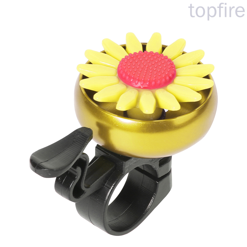 TOpfire Bike Small Bell Iron Plastic Flower Bicycle Bell Smart Decorative Cycling Ring Alarm, Yellow