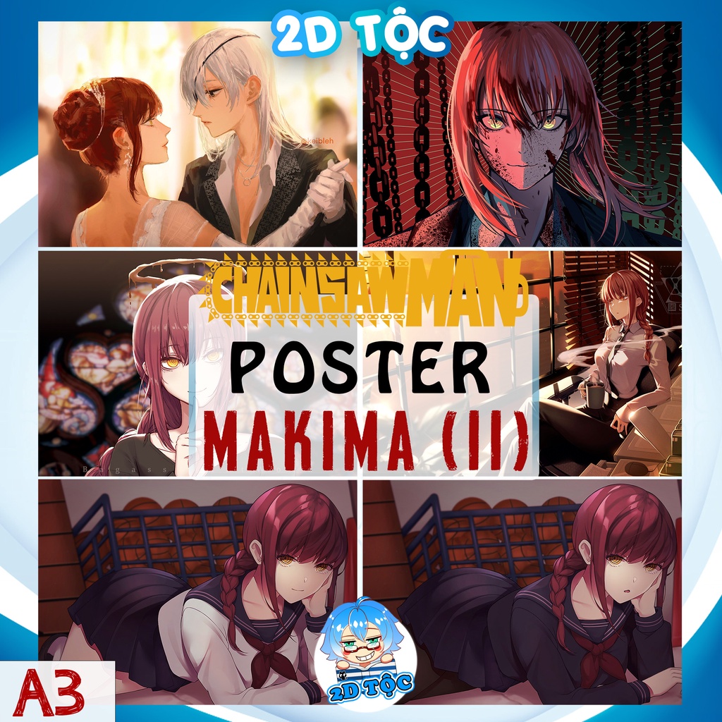 Poster A3 Makima (11) Anime Manga Chainsaw Man - 2d tộc shop