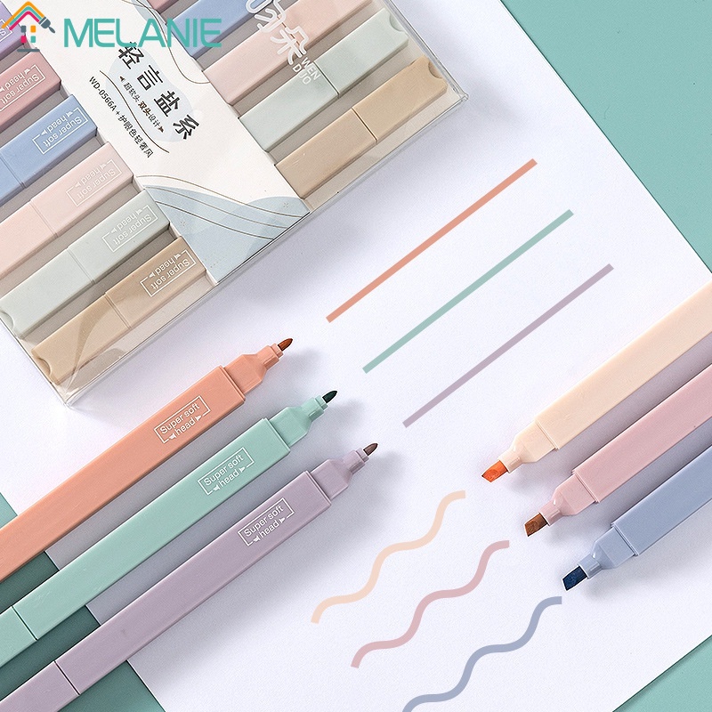 Set 6 bút đánh dấu hai đầu màu sắc Morandi