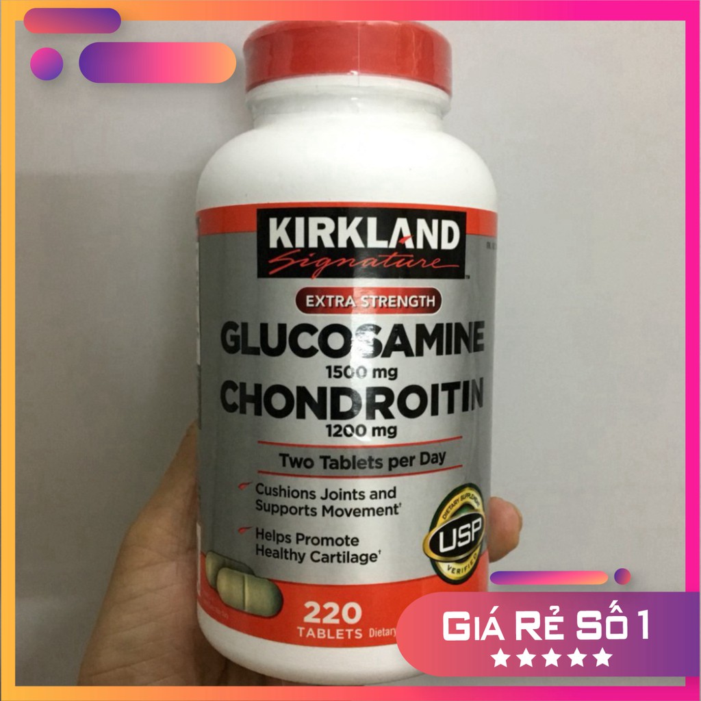 RẺ SÓ 1  Viên uống Glucosamine 1500mg & chondroitin 1200mg 220 viên - Glucosamin Kirkland RẺ SÓ 1