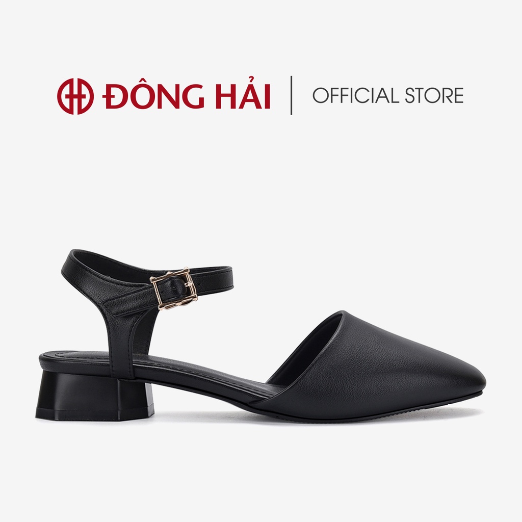 Sandal cao gót nữ Đông Hải bít mũi thiết kế gót to hình trụ vững chắc cao 3cm dễ di chuyển - S81H5