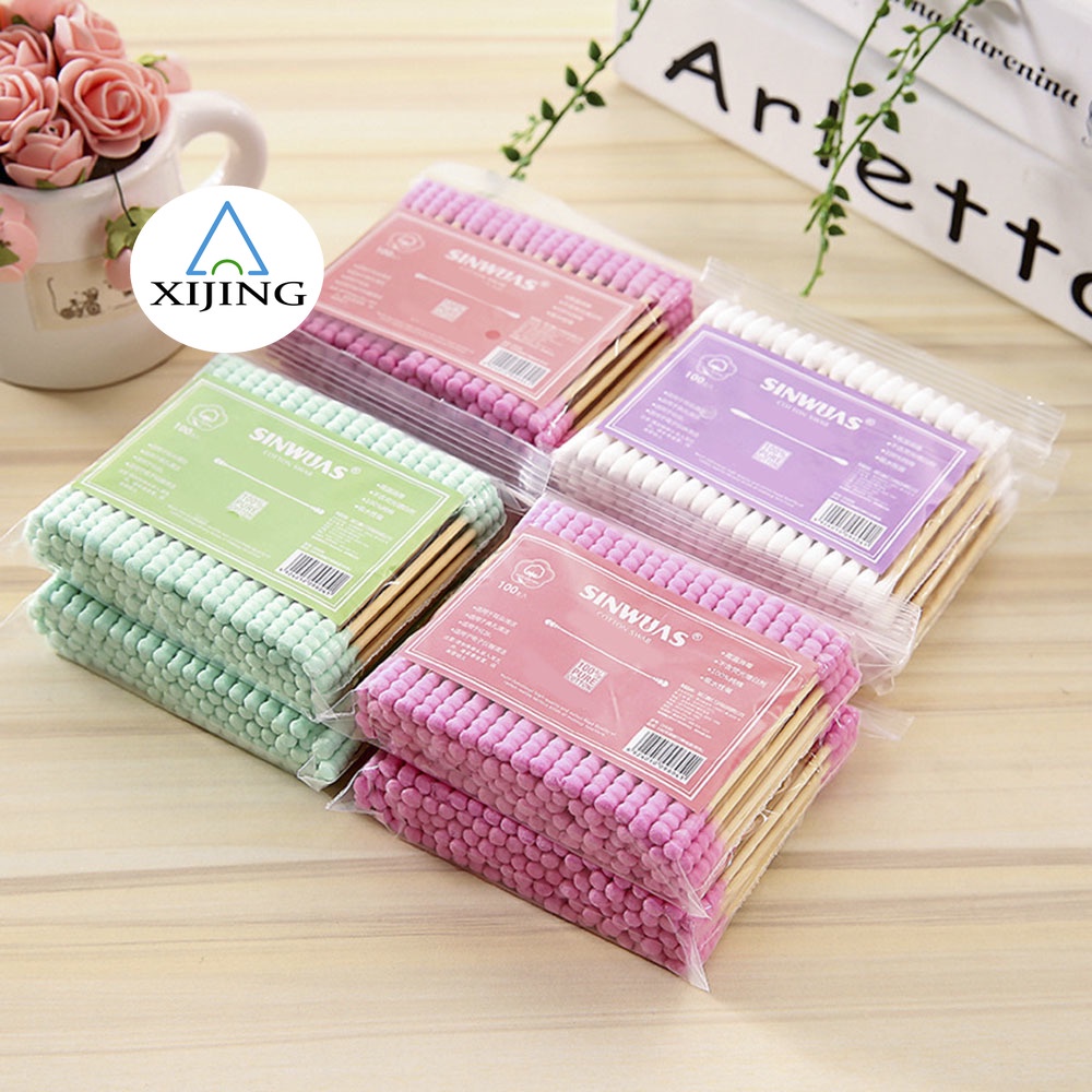 [Hàng mới về] Tăm bông 2 đầu dùng 1 lần nhiều màu ngẫu nhiên tùy chọn