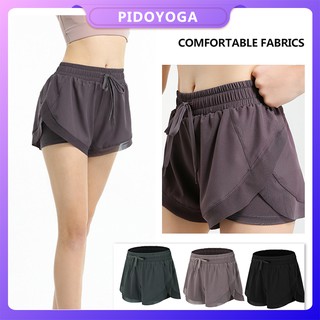 INSTOCK Yoga Shorts Anti-glare Running Fitness Shorts  Women Elastic Slim Pants Women Breathable Quick-drying Sports Shorts