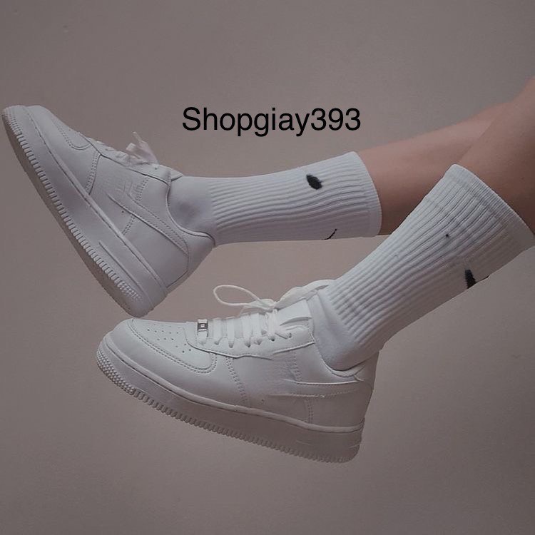 Giày 𝗔𝗙𝟭, Giày 𝗡𝗜𝗞𝗘_Air Force 1 All White THỂ THAO NAM NỮ MÀU TRẮNG WHITEE BASIC QUỐC