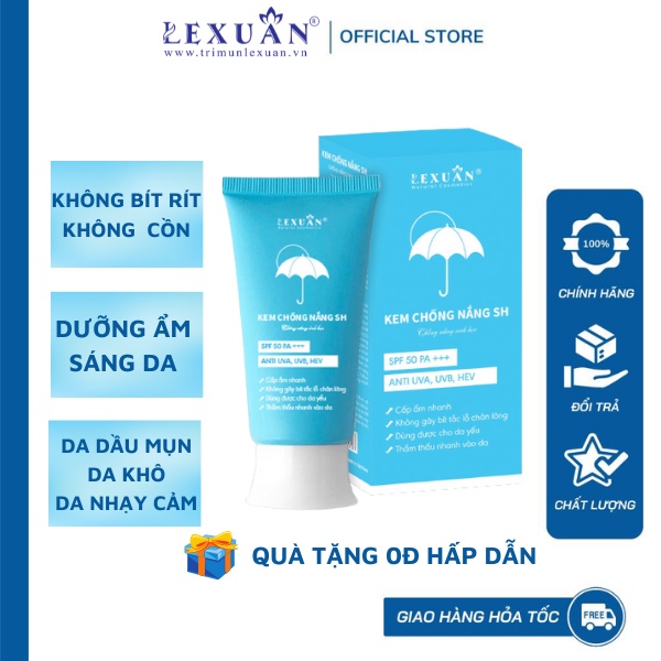 KEM CHỐNG NẮNG SINH HỌC LÊ XUÂN COSMETIC 65gr Chỉ số chống nắng SPF 50PA++ Bảo vệ da cực cao,Giúp da sáng nhẹ