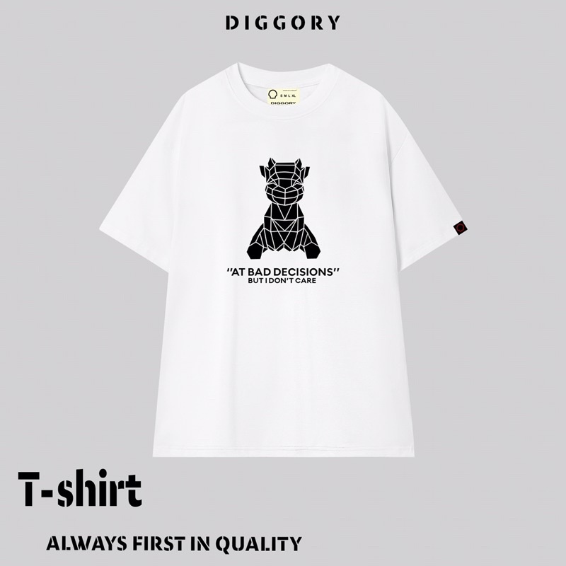 Áo thun Diggory S14 BAD - Áo thun nam nữ/ Màu trắng