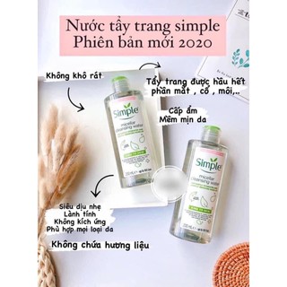 nước tẩy trang simple Micellar Cleansing Water 200ml