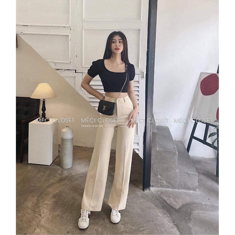 QUẦN ỐNG ĐỨNG CẠP CAO [Video Ảnh thật] quần ống xuông cạp cao 2 cúc vải tuyết mưa cao cấp | BigBuy360 - bigbuy360.vn