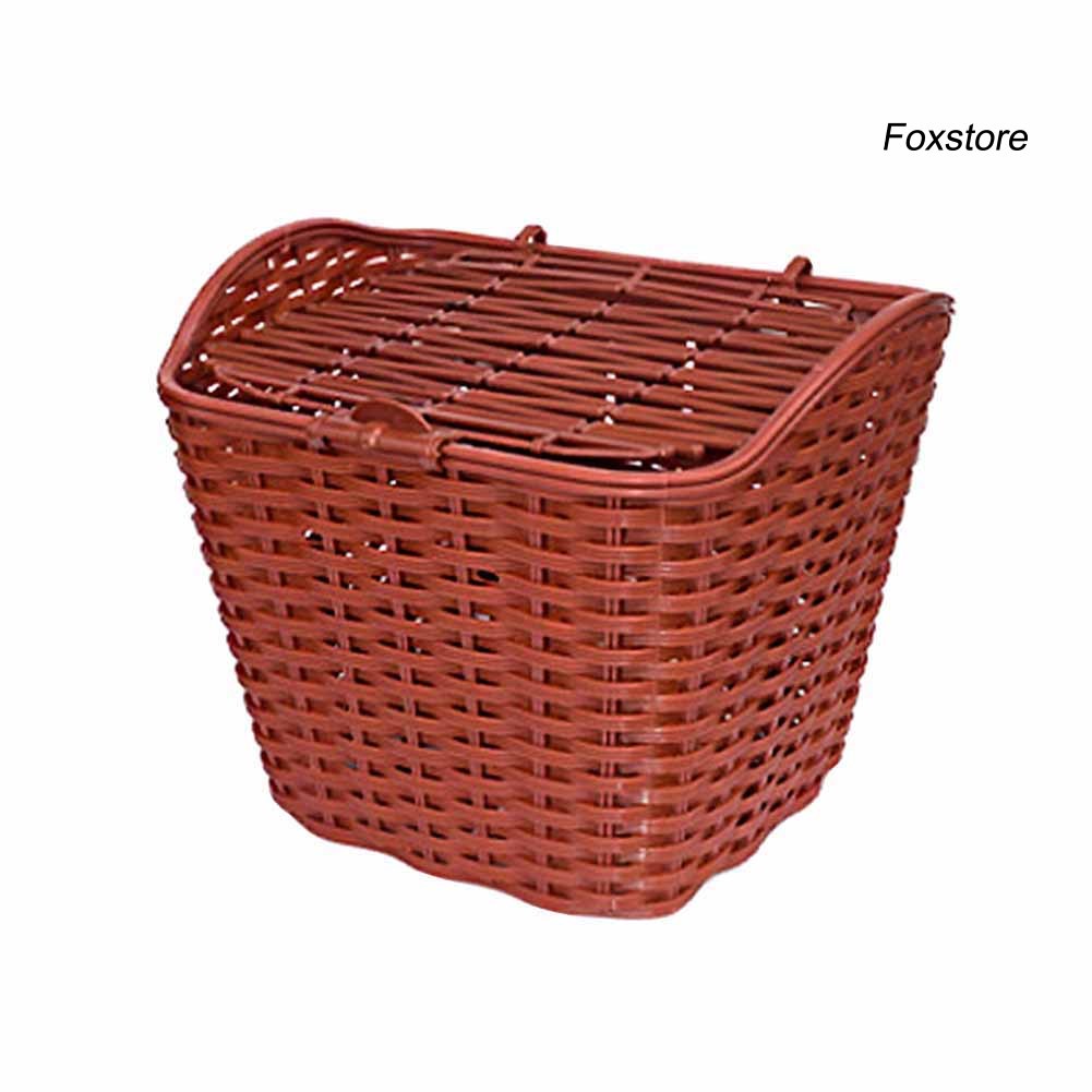 Giỏ Đựng Đồ Gắn Tay Lái Xe Đạp Điện Bằng Nhựa Phong Cách Retro fs-47