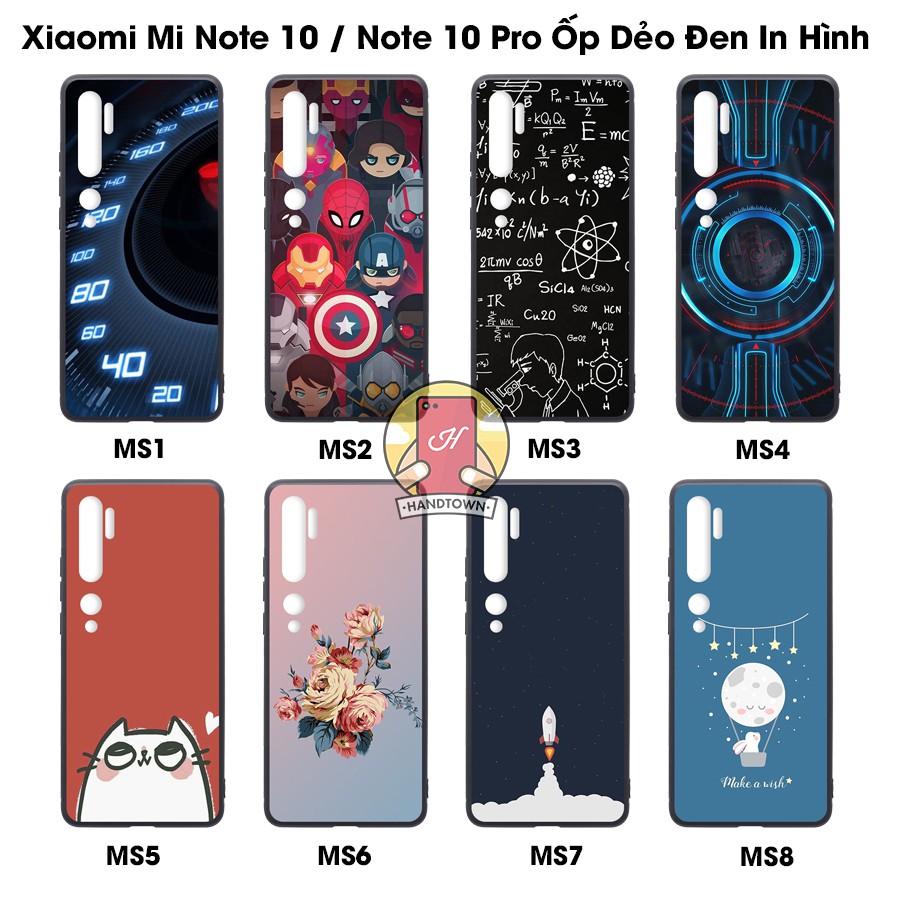 Ốp lưng Xiaomi Mi Note 10 / Mi Note 10 Pro dẻo đen in hình
