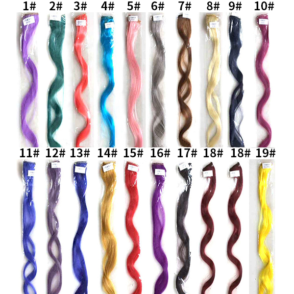 SSH 1PC Colorful Synthetic Hair Clip In Extension Women's Beauty Curly Hair Piece Wigs