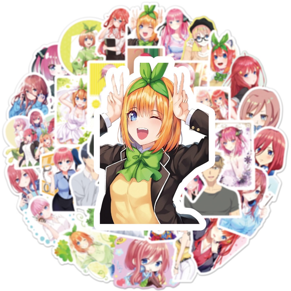 Bộ 50 Sticker The Quintessential Quintuplets Dán Trang Trí Xe Máy/Điện Thoại/Laptop/Va Li
