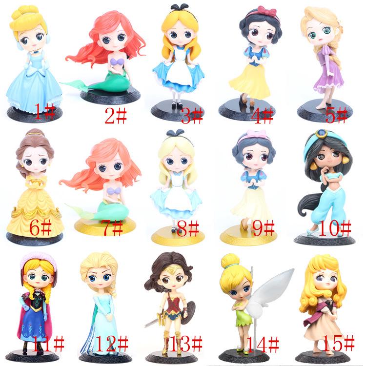 Mô hình công chúa disney đầu to 15cm trang trí bánh kem