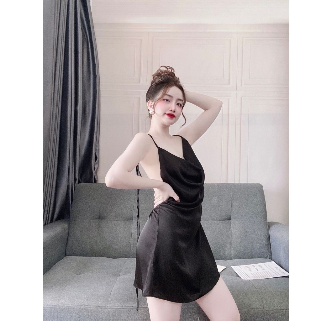 Váy ngủ sexy ❣️FREE SHIP❣️ Đầm ngủ sexy lụa Satin Chất Siêu Mát Dáng Siêu Xinh
