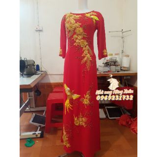 Áo dài các mẹ đính cườm sang trọng ( nhận may đo theo số đo)