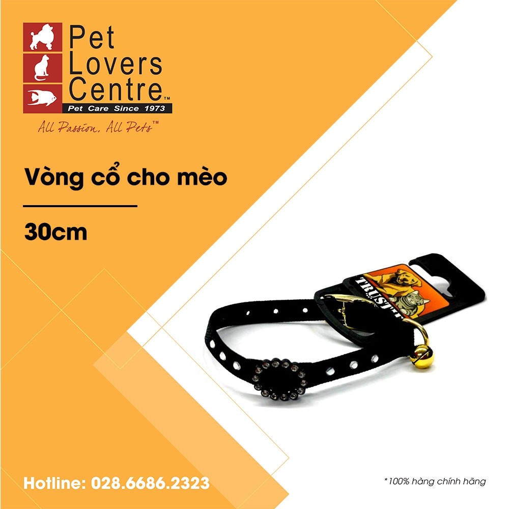 Vòng cổ cho chó mèo TRUSTIE CAT COLLAR-RHINESTONES (BLACK) (10mmx30cm)