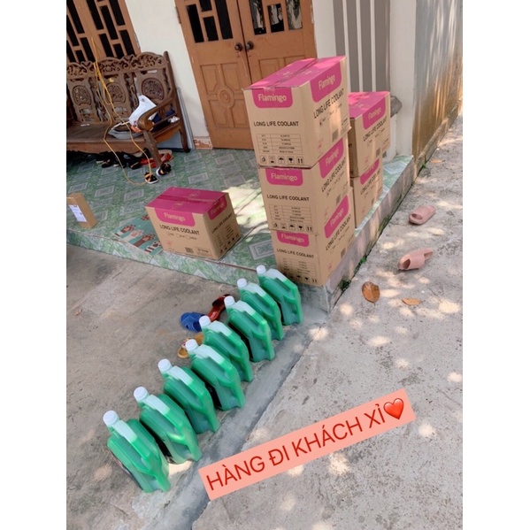 Nước làm mát động cơ ô tô Flamingo màu xanh 5 lít F078G