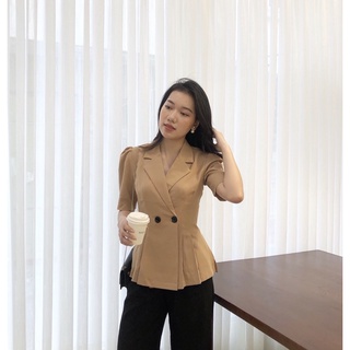 Áo peplum cổ vest