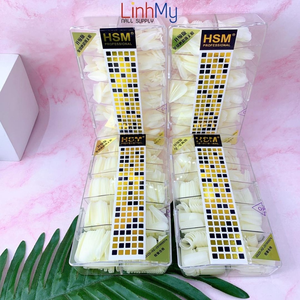 Móng Úp HSM Nhám Vuông Bầu Thang Nhọn Trong Và Đục Hộp 500 Cái