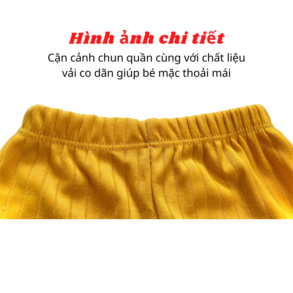 Bộ quần áo dài tay xếp ly cho bé gái FUHA, bộ đồ trơn chất liệu len tắm co giãn cho bé