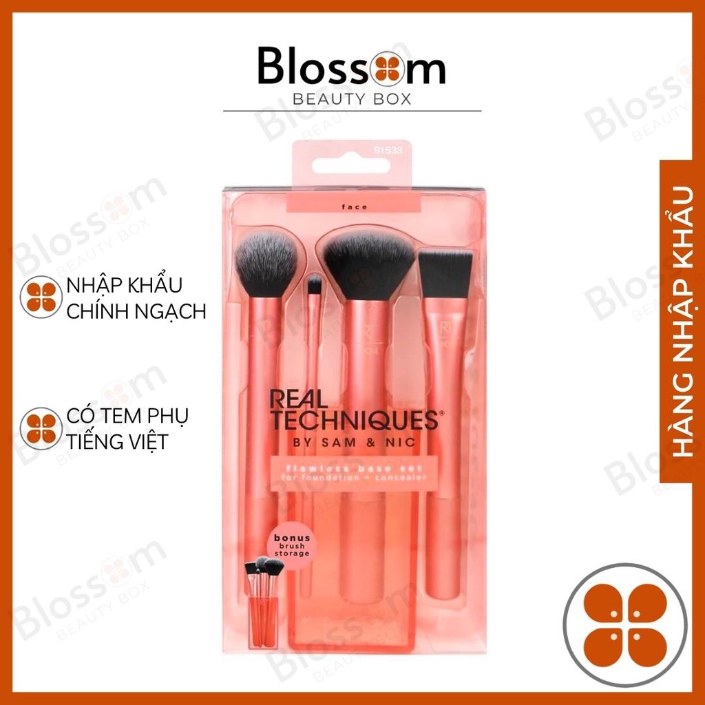 Bộ Cọ Trang Điểm Real Techniques Flawless Base Set