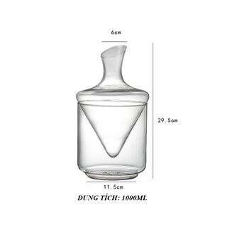 Bình thở vang pha lê ALAN DECANTER 1000ml (Xô đá + bình rời)
