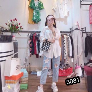 Quần baggy wash rách cực cool, ảnh thật