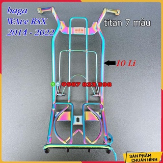 🛵 baga wave rsx 2014 - 2022 mẫu 10 li chắn chắn , màu titan - inox trắng - baga rsx fi 🛵