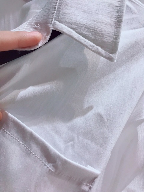 Áo sơ mi nữ cộc tay trắng mix cà vạt form rộng thoải mái