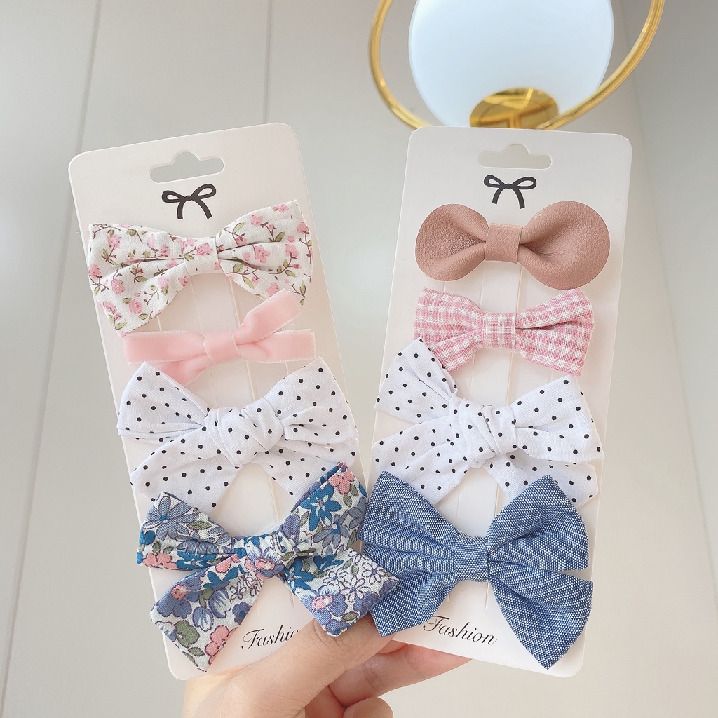 RainBow Bows Set 2 Kẹp Tóc Nơ Dễ Thương Cho Bé Gái