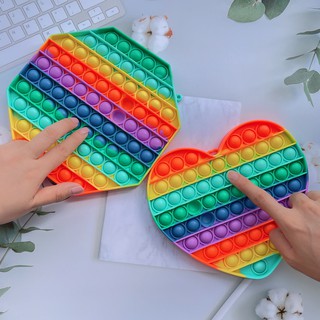 Pop Reliver Stress Fidget Toys Rainbow Push It Bubble Anti-stress Toys Autism Stress Reliever Toys Children Sensory Figet Toy