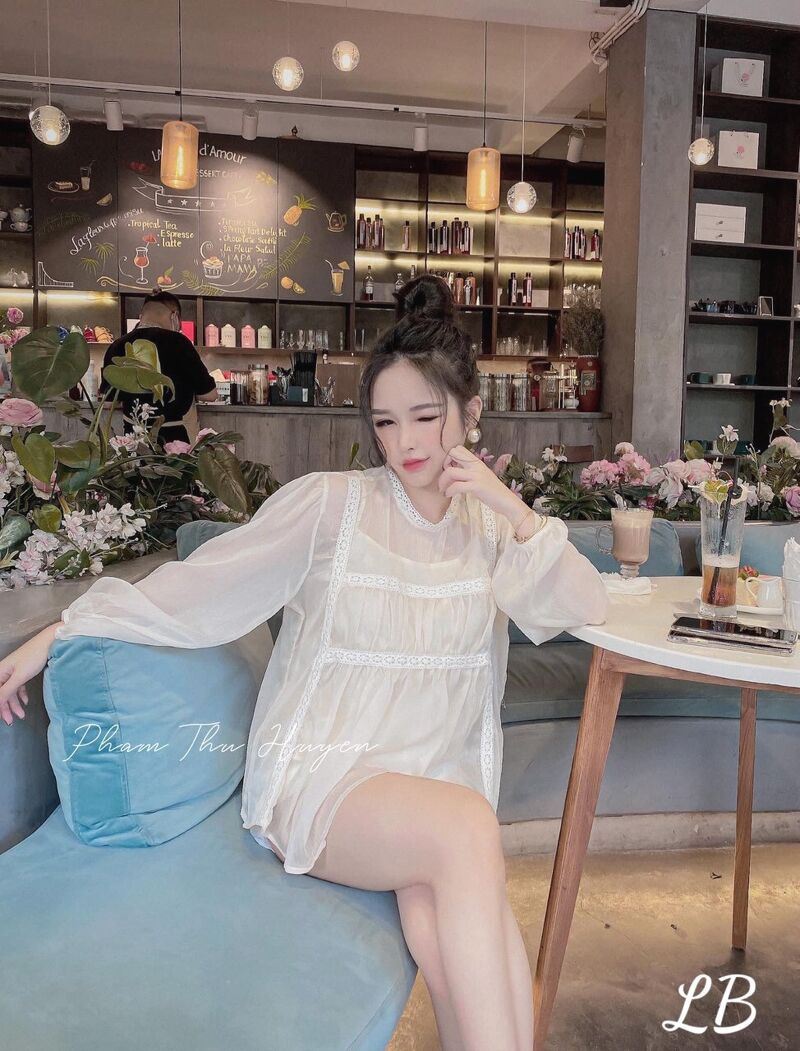 Áo babydoll viền ren mới