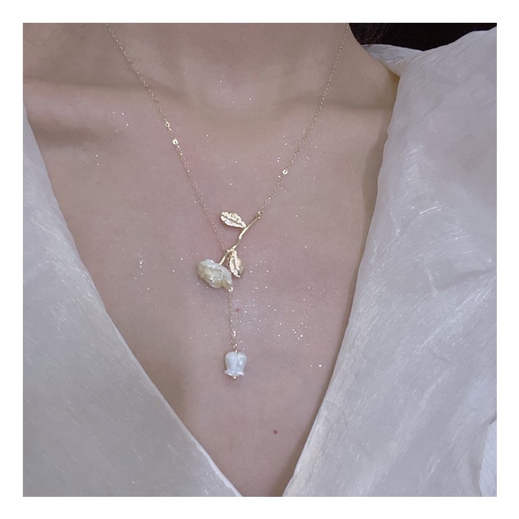 Dây Chuyền Mặt Hoa Hồng/Lá Phong Cách Pháp Xinh Xắn