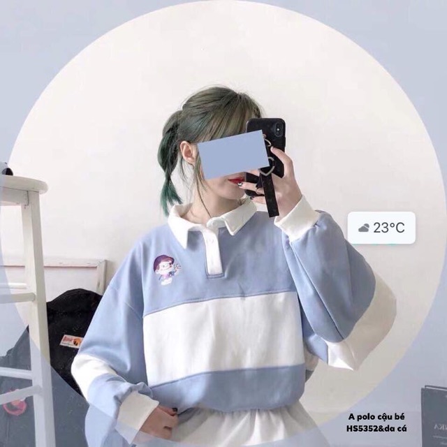 Áo cổ bẻ thêu cậu bé -HS
