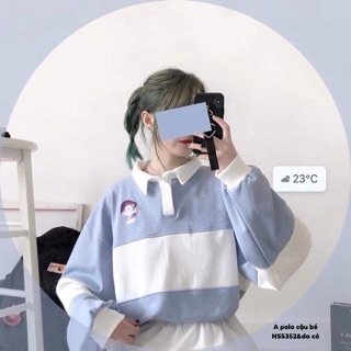 Áo cổ bẻ thêu cậu bé -hs