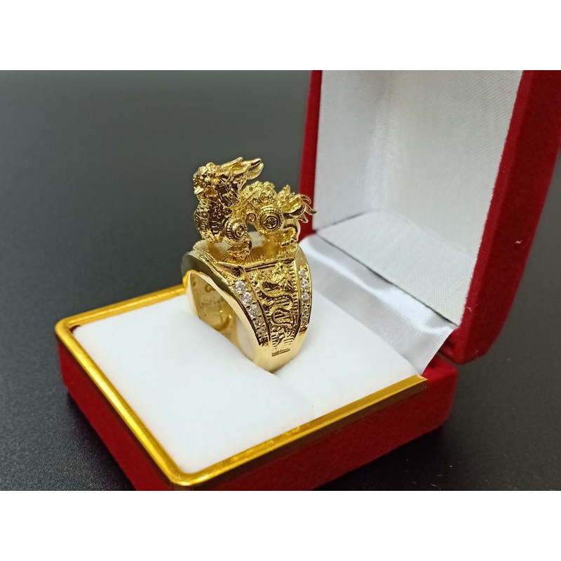 Nhẫn nam đẹp hình kỳ lân cao cấp thiết kế bền màu