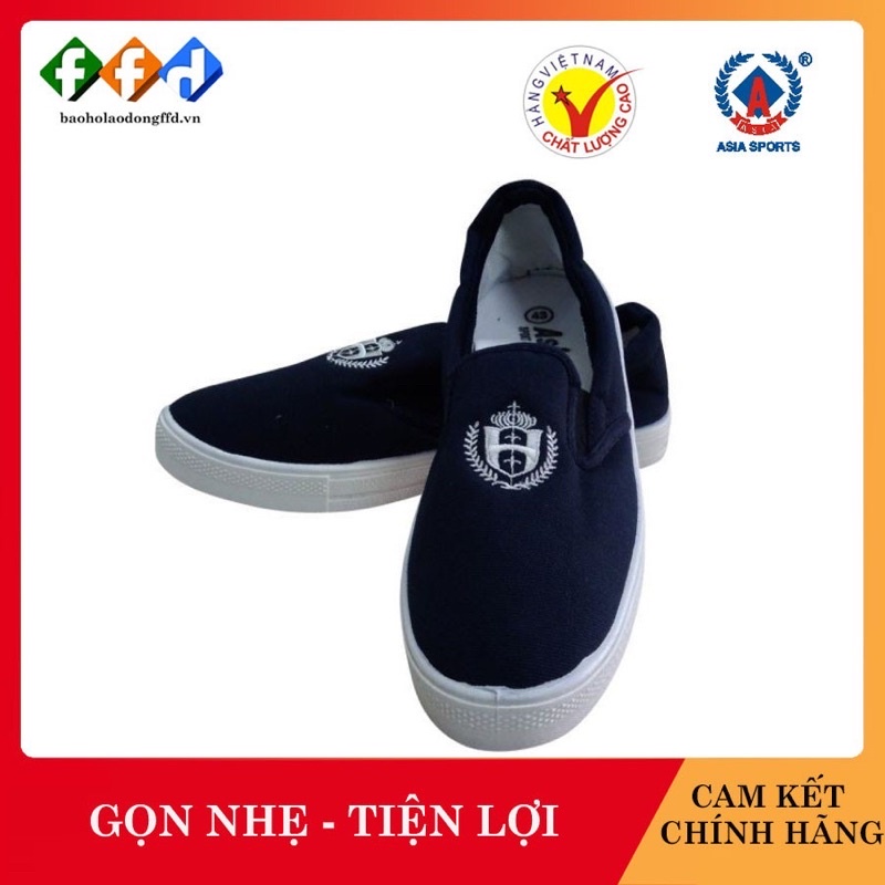 Giày vải Asia màu xanh đậm không dây