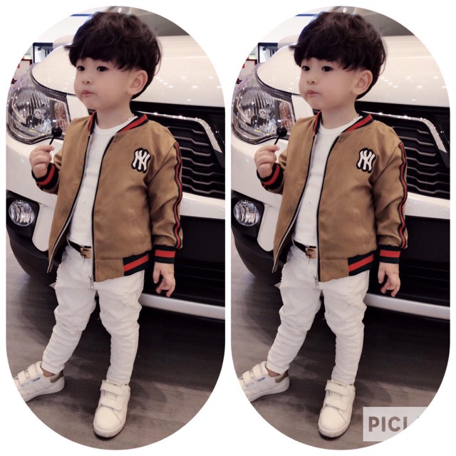 Ao da lộn cho bé trai thêu NY