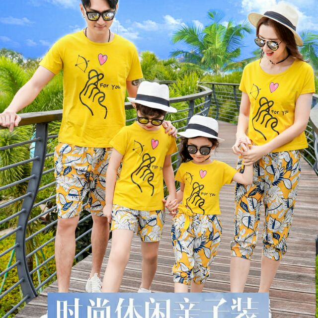 áo nhóm đi biển áo gia đình 3/4/5 người chất cotton mịn mát
