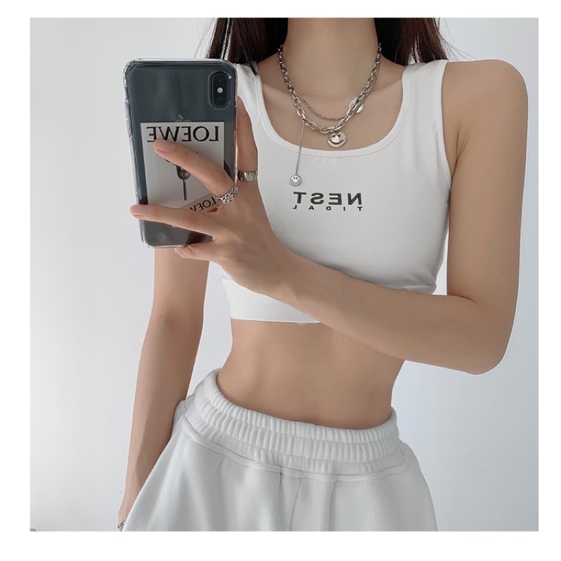 [Mã WASKT410K giảm 10K đơn 50K] Áo Croptop 2 Dây Bra NEST Ullzang (Ảnh thật/Có sẵn) | BigBuy360 - bigbuy360.vn