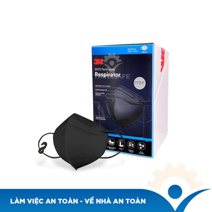 Khẩu trang KF94 3M 9013, kiểu dáng 3D hàn quốc, thời trang, vải kháng khuẩn màu trắng, đen, 3M chính hãng -