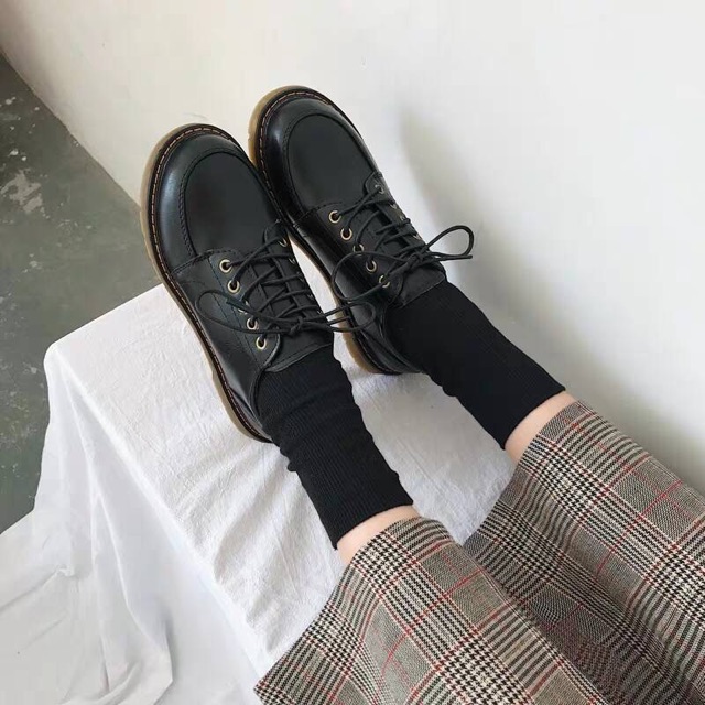 [SẴN HÀNG - SHIP NGAY ]Giày ulzzang vintage nâu đen đế trong siêu mềm có ảnh thật cuối