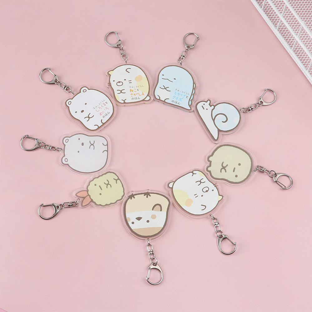 Móc Khóa Hai Mặt Acrylic Trong Suốt Hình Sumikko Gurashi Dễ Thương