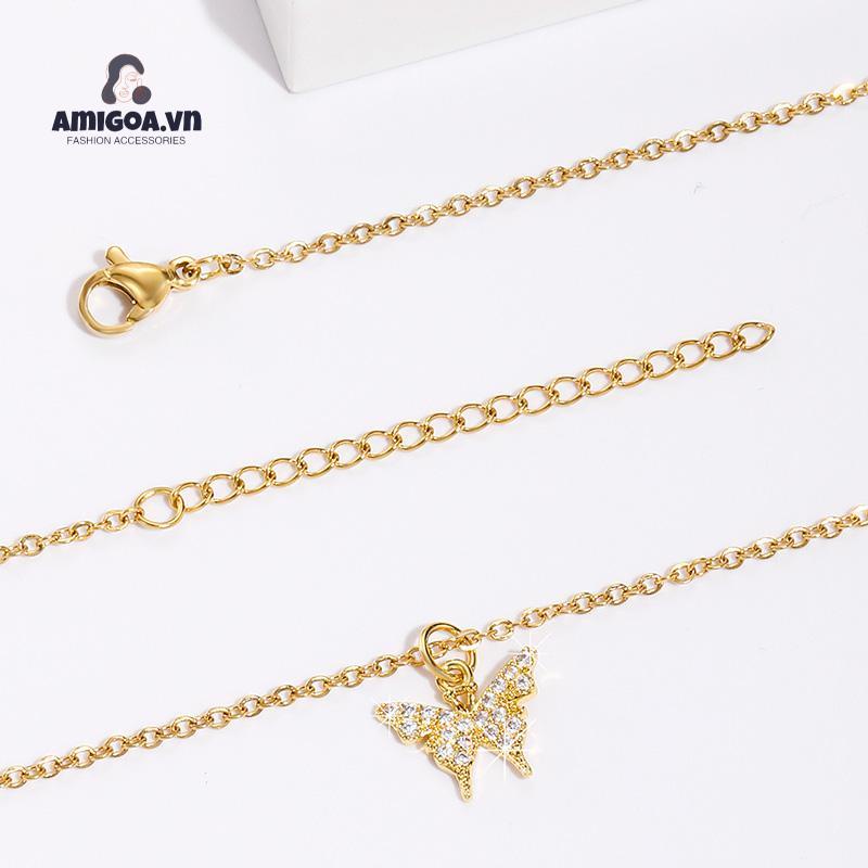 ✨✨Vòng cổ Mặt Hình Bươm Bướm Nhiều Lớp Sang Trọng Cho Nữ