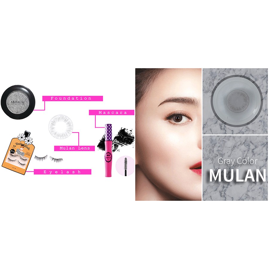 Kính áp tròng Mulan Gray có độ Hàn Quốc ( 0.00 ~ 6.00)