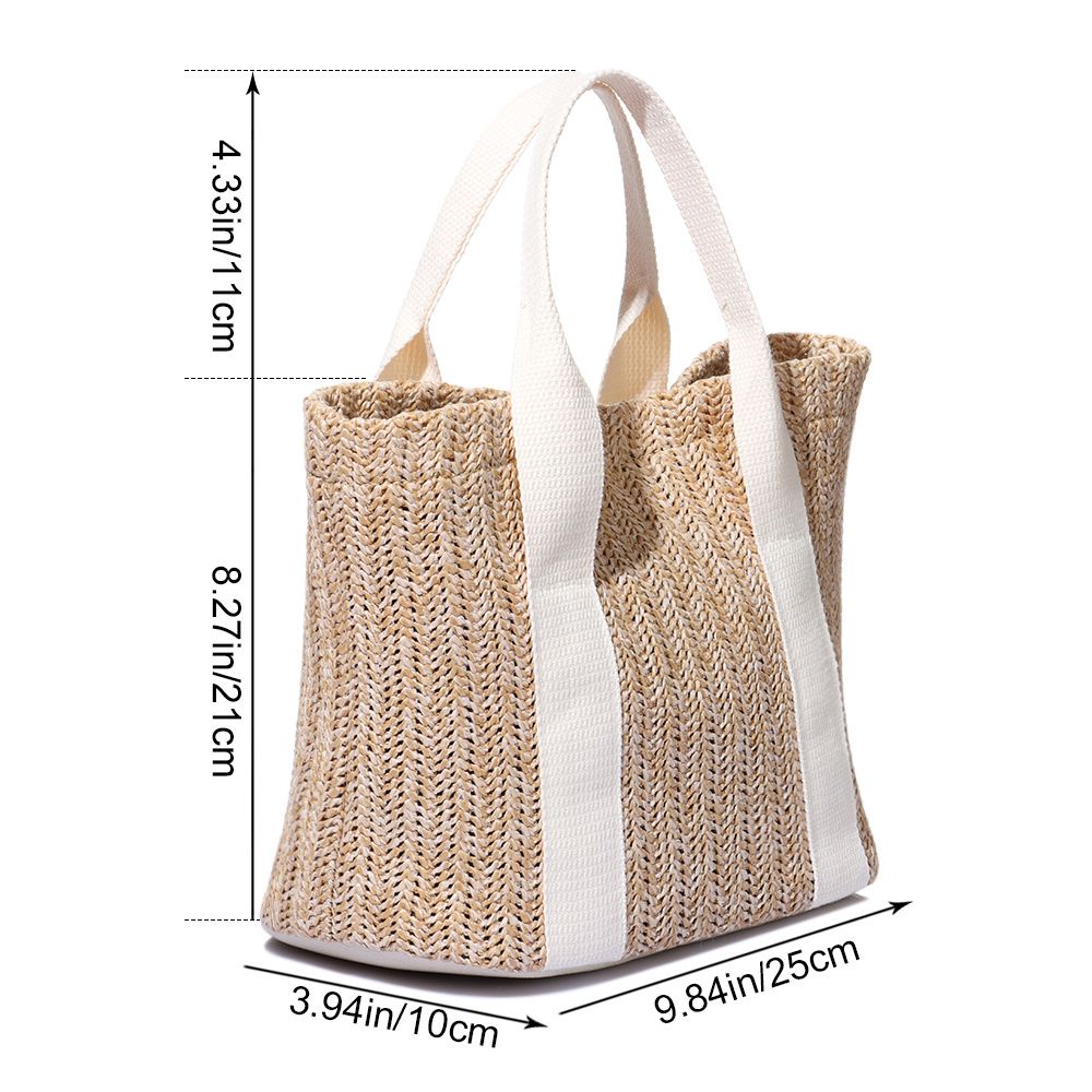 Túi xách tay và đeo vai MIHAN1 bằng rơm nhiều màu sắc thời trang cho nữ